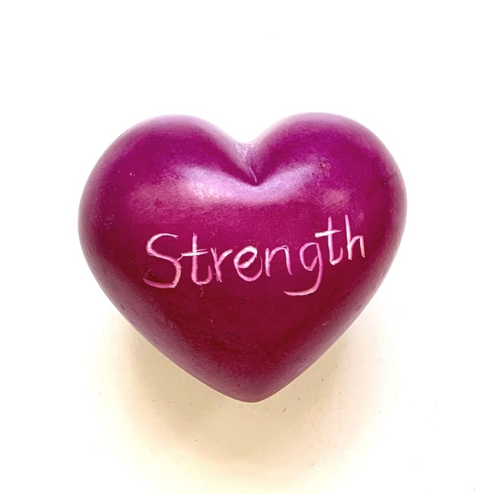 Small Word Soapstone Heart - Pink Collection