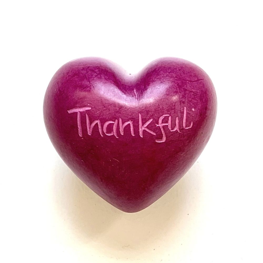 Small Word Soapstone Heart - Pink Collection