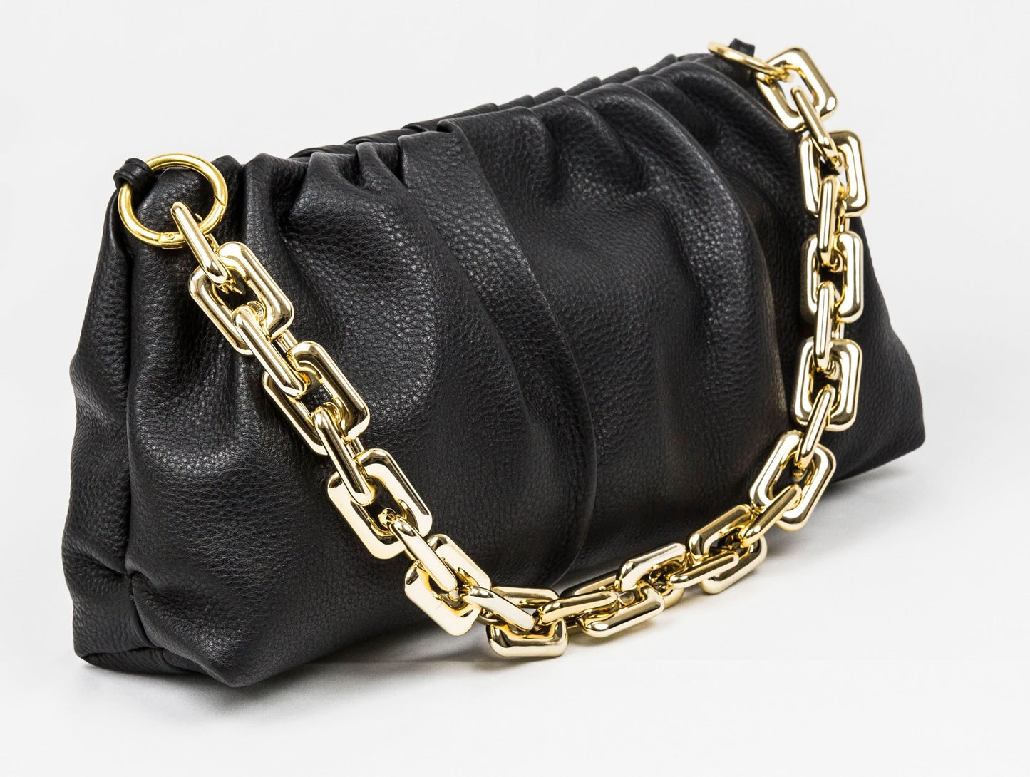 Leather Bag, Clutch Bag with Chain - MiamiLeathers