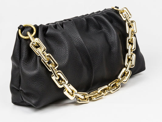Leather Bag, Clutch Bag with Chain - MiamiLeathers