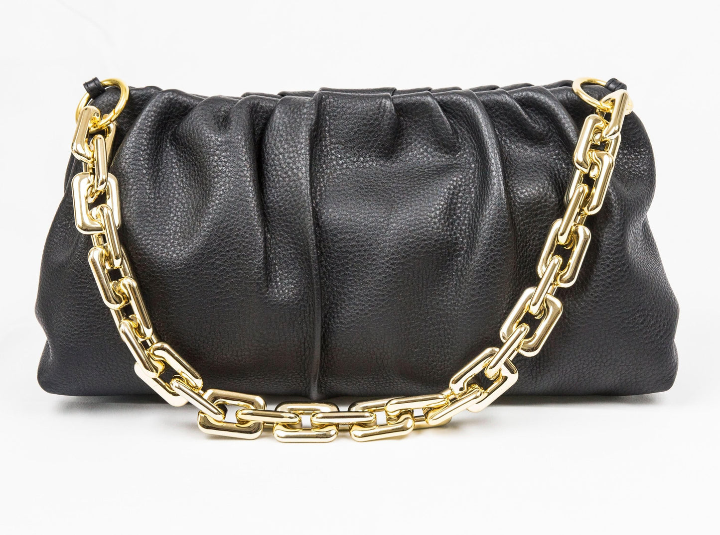 Leather Bag, Clutch Bag with Chain - MiamiLeathers