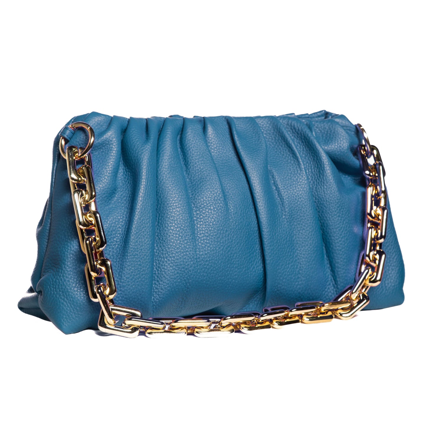 Leather Bag, Clutch Bag with Chain - MiamiLeathers