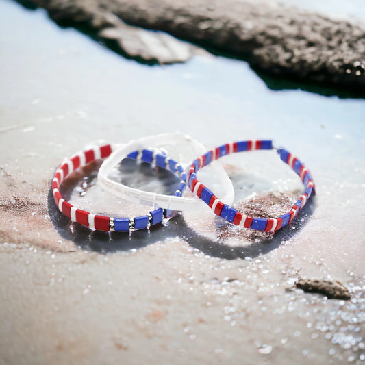 STARS & STRIPES - Tila Bead Bracelet Stack Mack & Rex