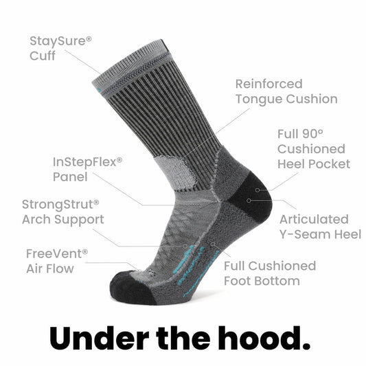 8 Pairs Stone - Hike Crew Midweight Merino Wool Sock