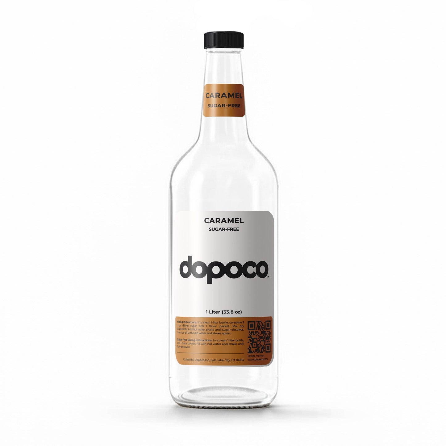 Glass Bottle - 1 Labeled Bottle with Cap