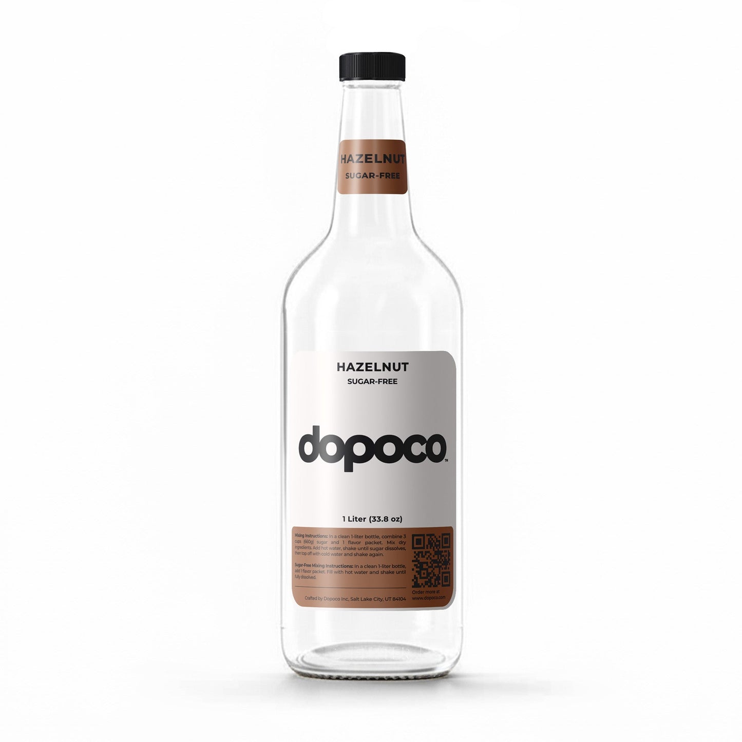 Glass Bottle - 1 Labeled Bottle with Cap