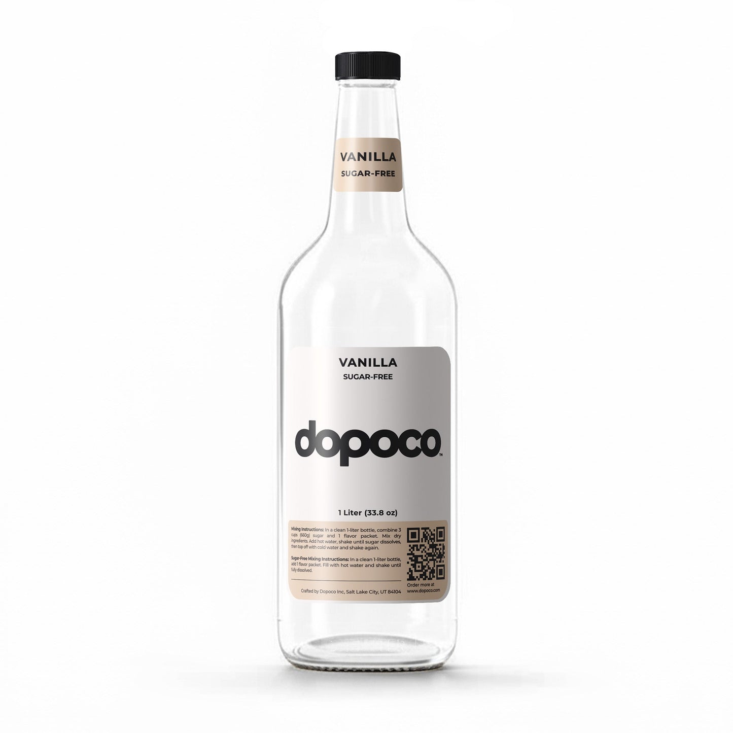 Glass Bottle - 1 Labeled Bottle with Cap