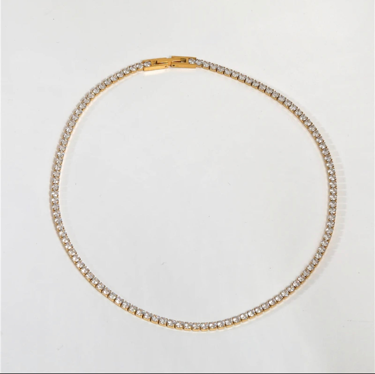 TENNIS GOLD - 18k Gold Plated Zircon Necklace or Bracelet