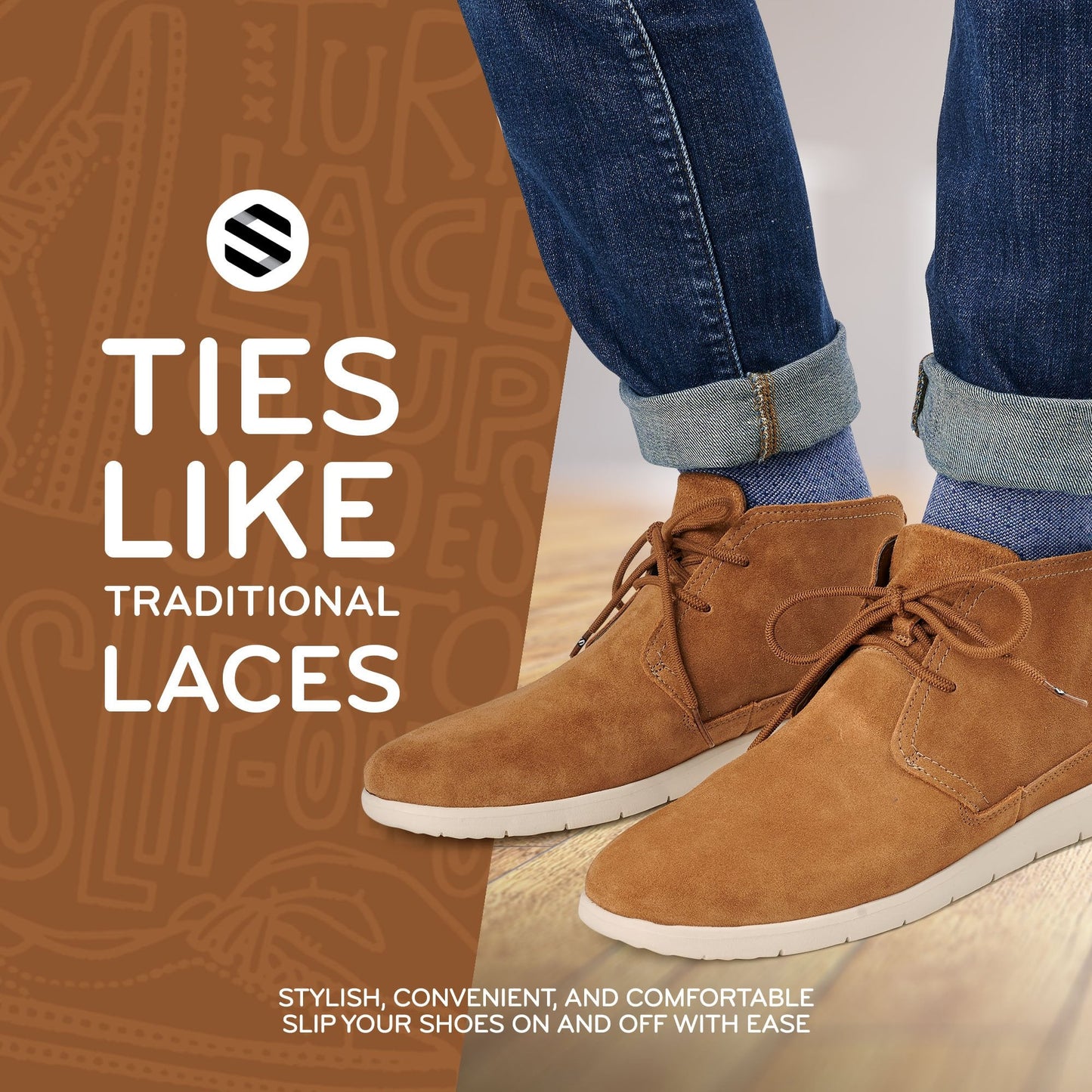 Light Brown Round Elastic Stretch Shoe Laces