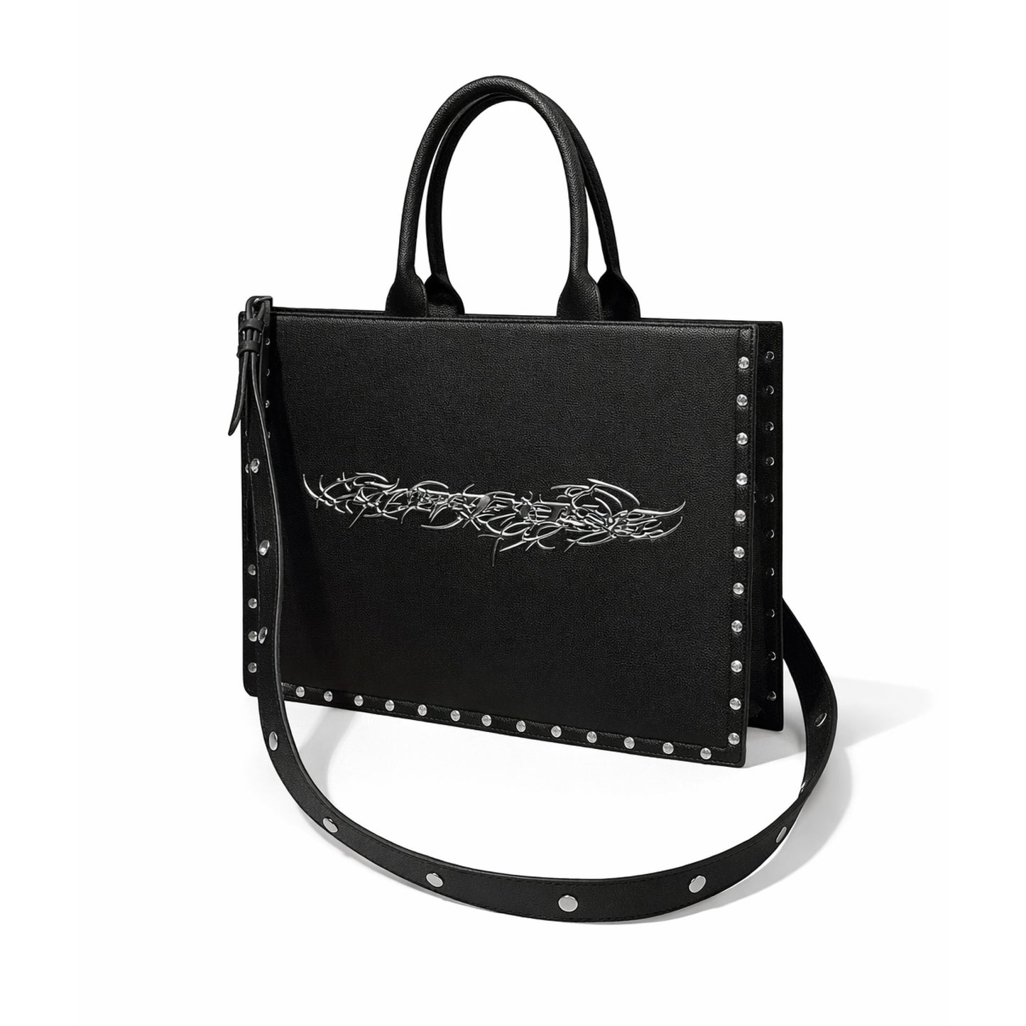 "TRIBAMETAL" LEATHER TOTE