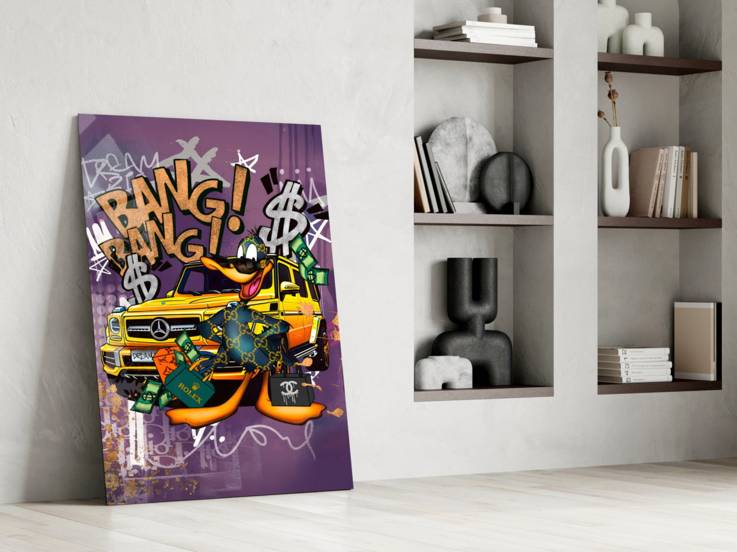 Daffy Luxury and Speed Glass Wall Art || Designer Collection