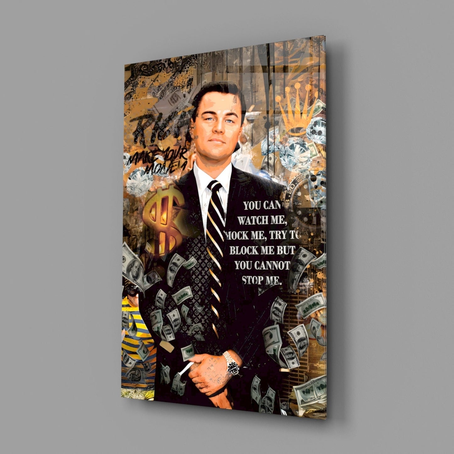 The Wolf of Wall Street Glass Wall Art || Designer Collection