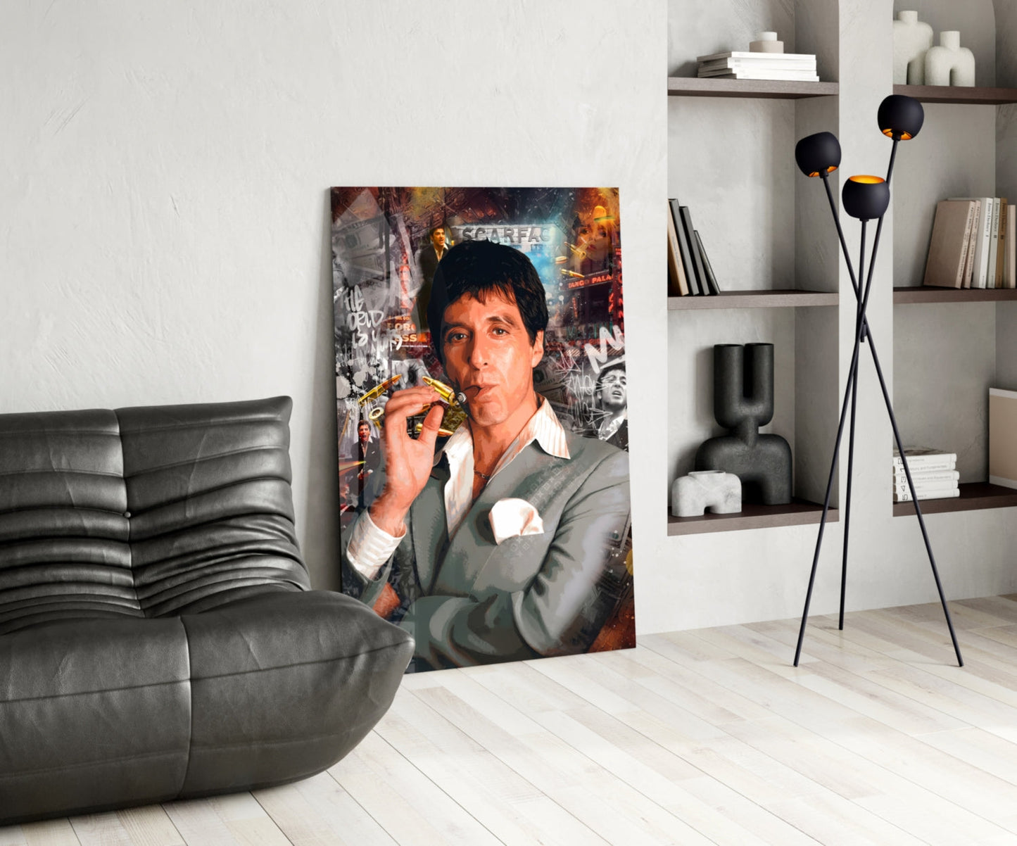 Scarface Tony Montana Glass Wall Art || Designer Collection