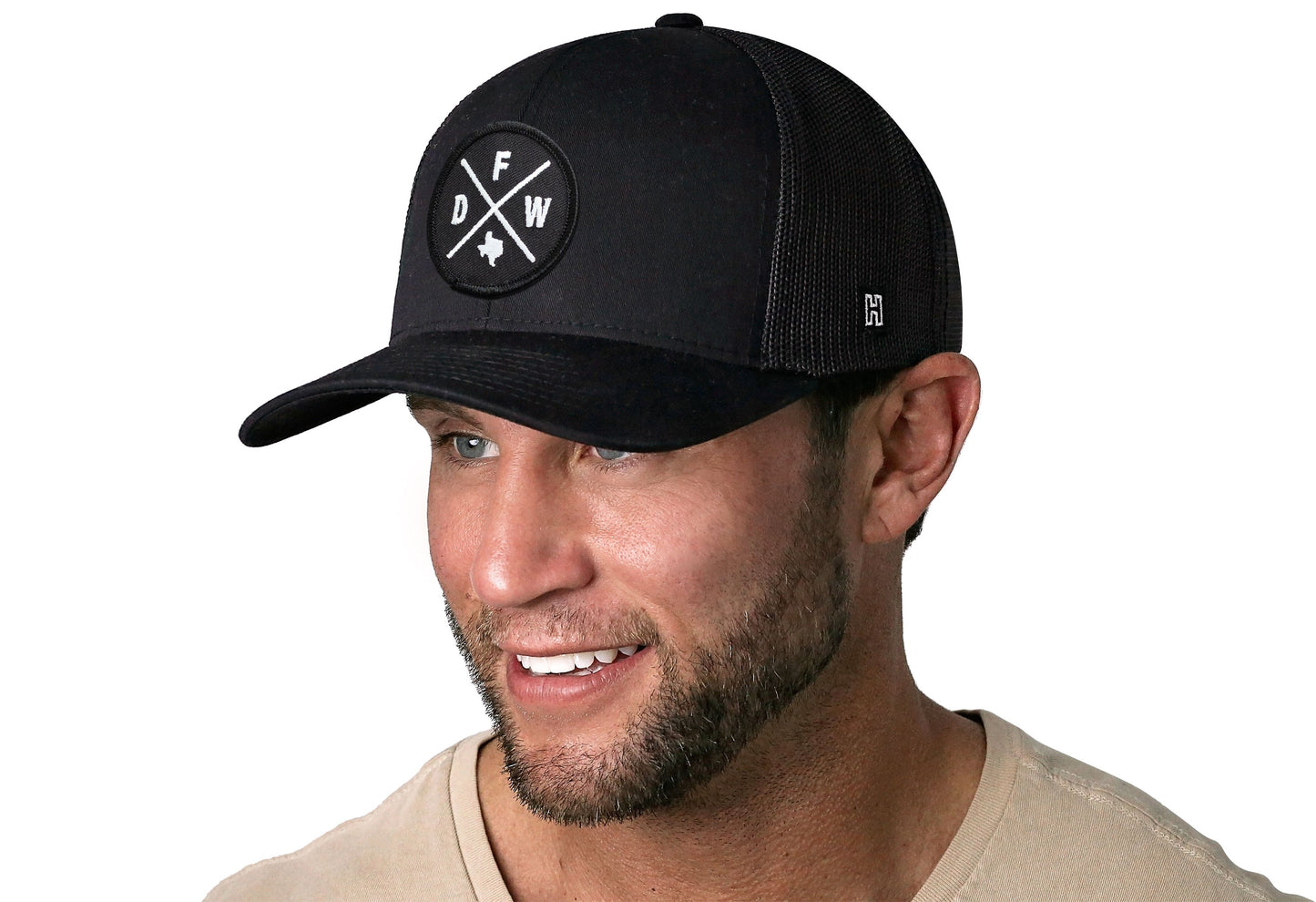 Dallas-Fort Worth Trucker Hat  |  Black DFW X Snapback