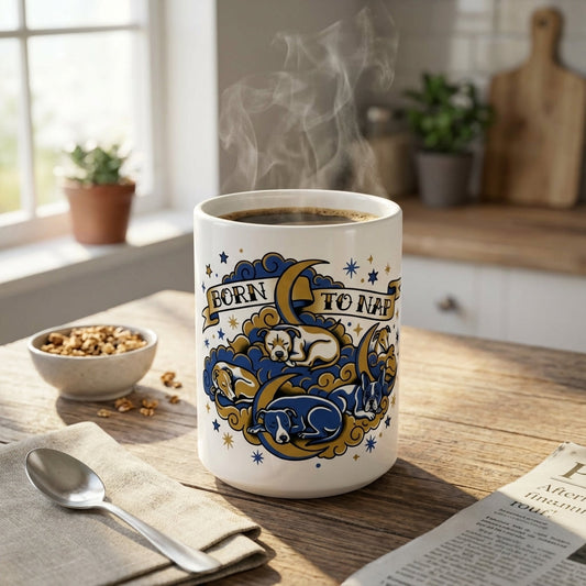 Tattoo Flash Pups - Born to Nap 15oz Mug