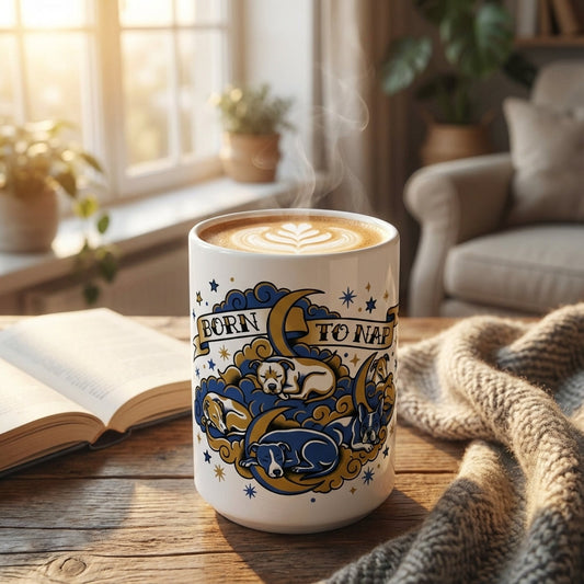 Tattoo Flash Pups - Born to Nap 15oz Mug