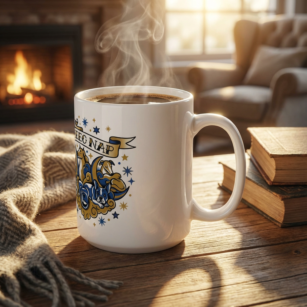 Tattoo Flash Pups - Born to Nap 15oz Mug