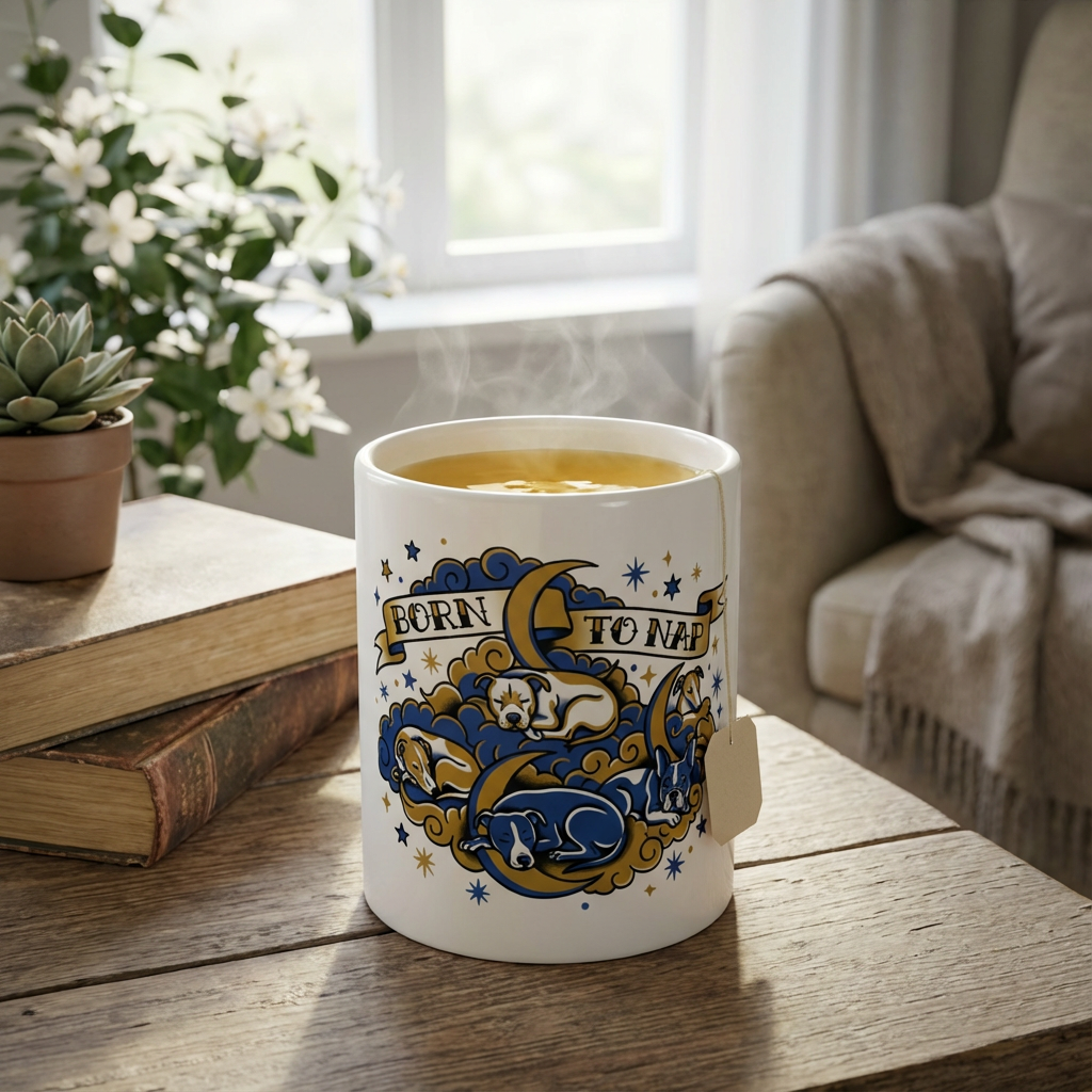 Tattoo Flash Pups - Born to Nap 15oz Mug