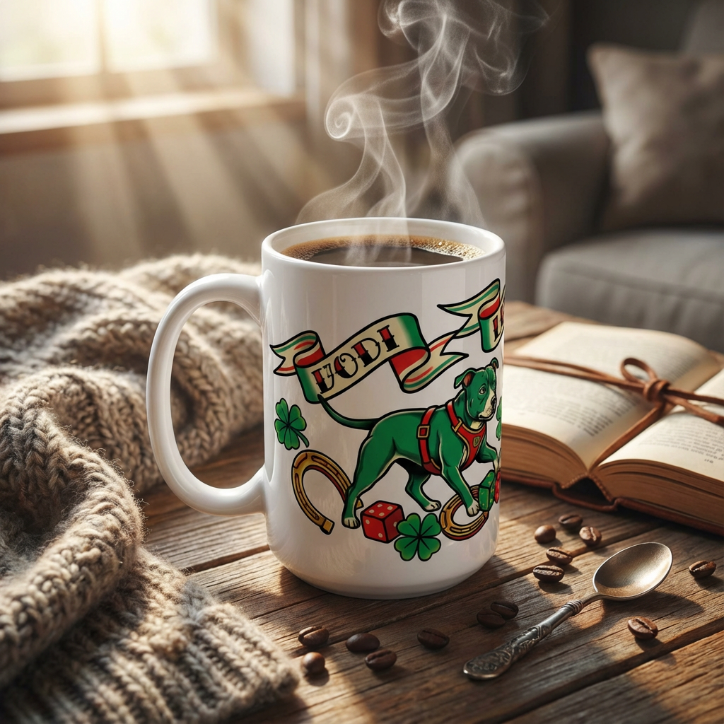Tattoo Flash Pups - Lucky Charm 15oz Mug