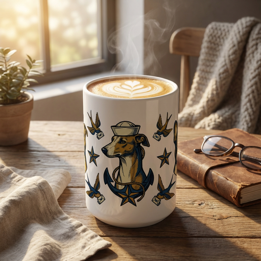 Tattoo Flash Pups - Sailor Pups 15oz Mug