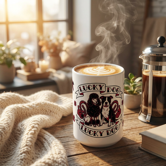 Tattoo Parlor Pups - Feeling Lucky 15oz Mug