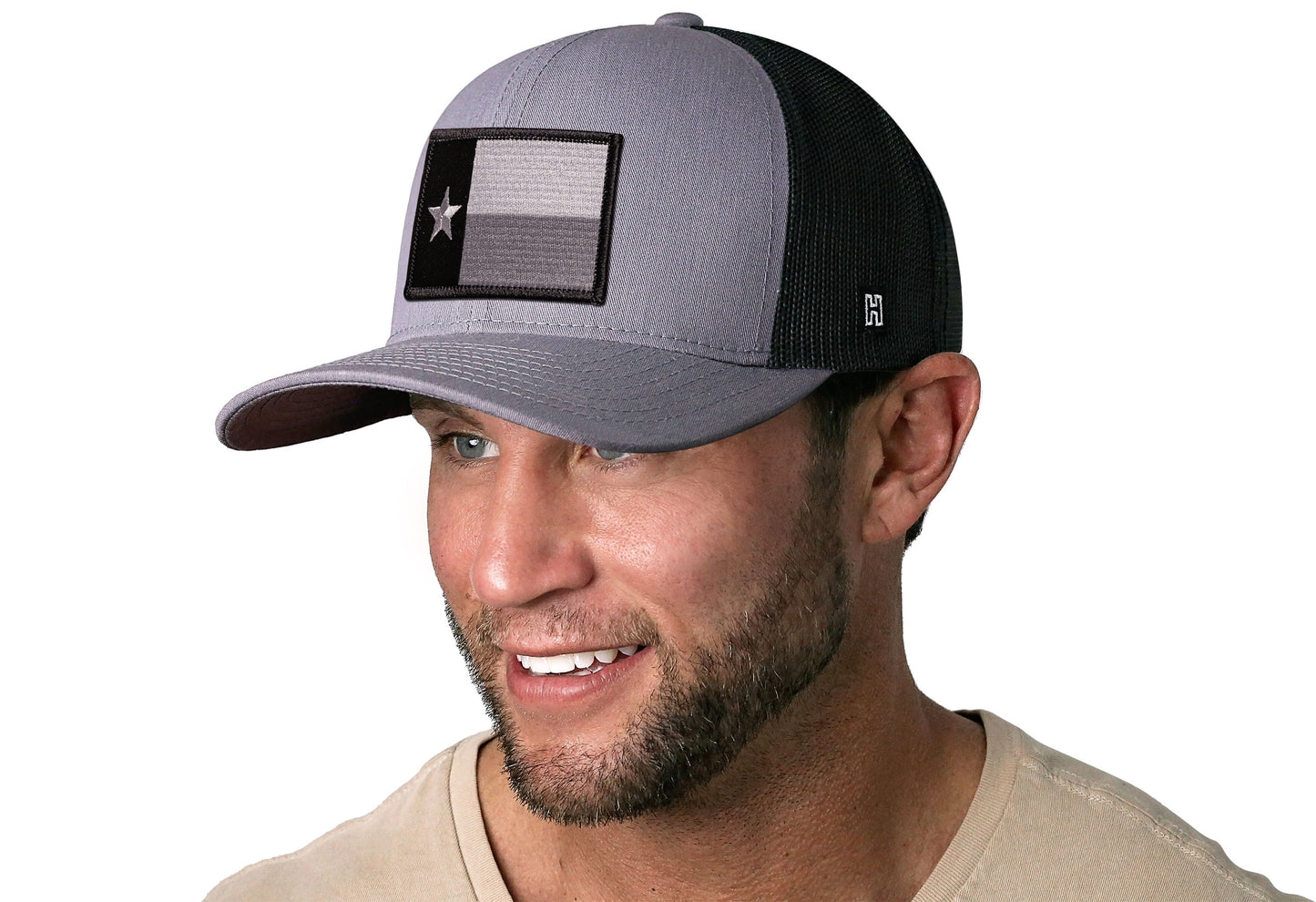 Texas Flag Trucker Hat  |  Gray-Black TX Snapback