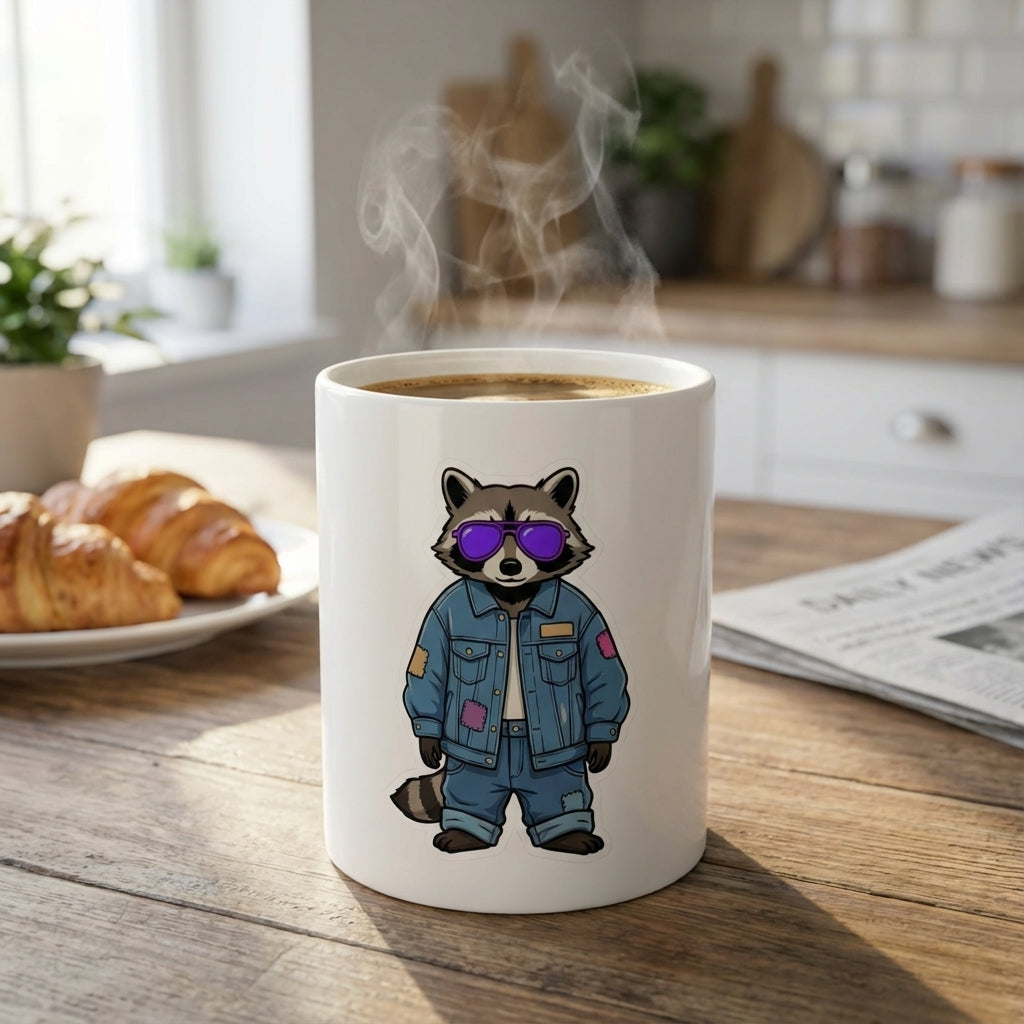 Thrift Haul Raccoons - Denim Tuxedo - 15oz Mug