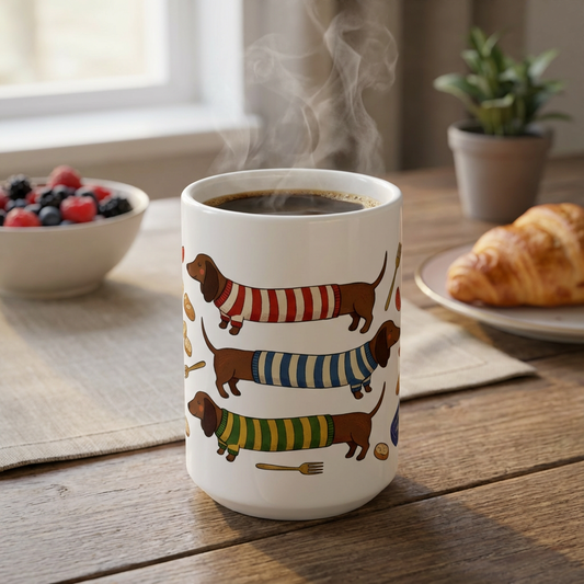 Tinned Fish Pups - Baguette & Blue Tins 15oz Mug