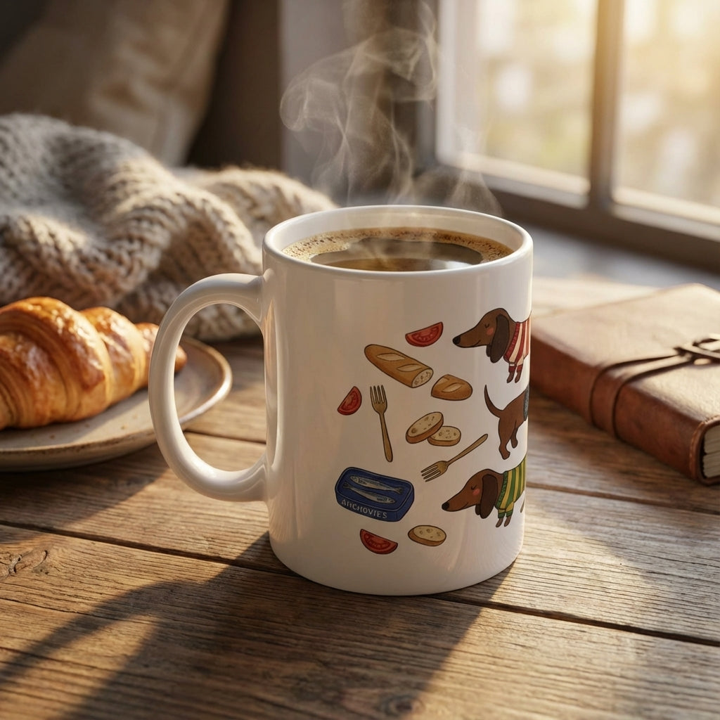 Tinned Fish Pups - Baguette & Blue Tins 15oz Mug