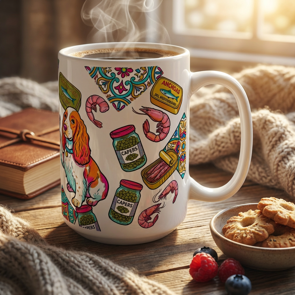 Tinned Fish Pups - Caper & Dill Delight 15oz Mug