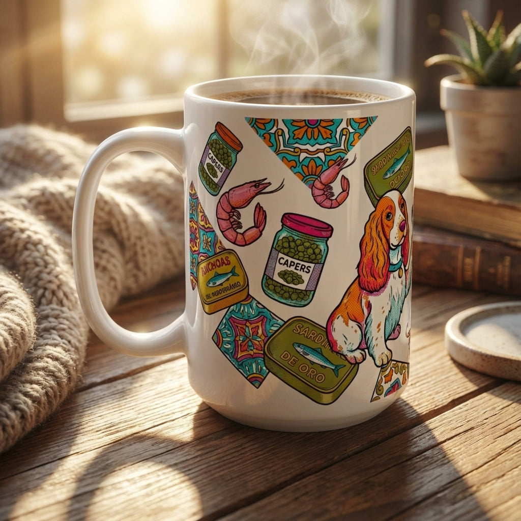Tinned Fish Pups - Caper & Dill Delight 15oz Mug