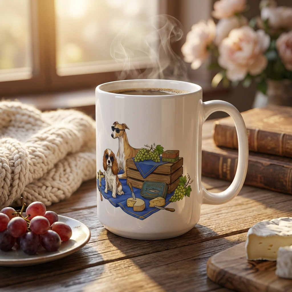 Tinned Fish Pups - European Summer Spread 15oz Mug