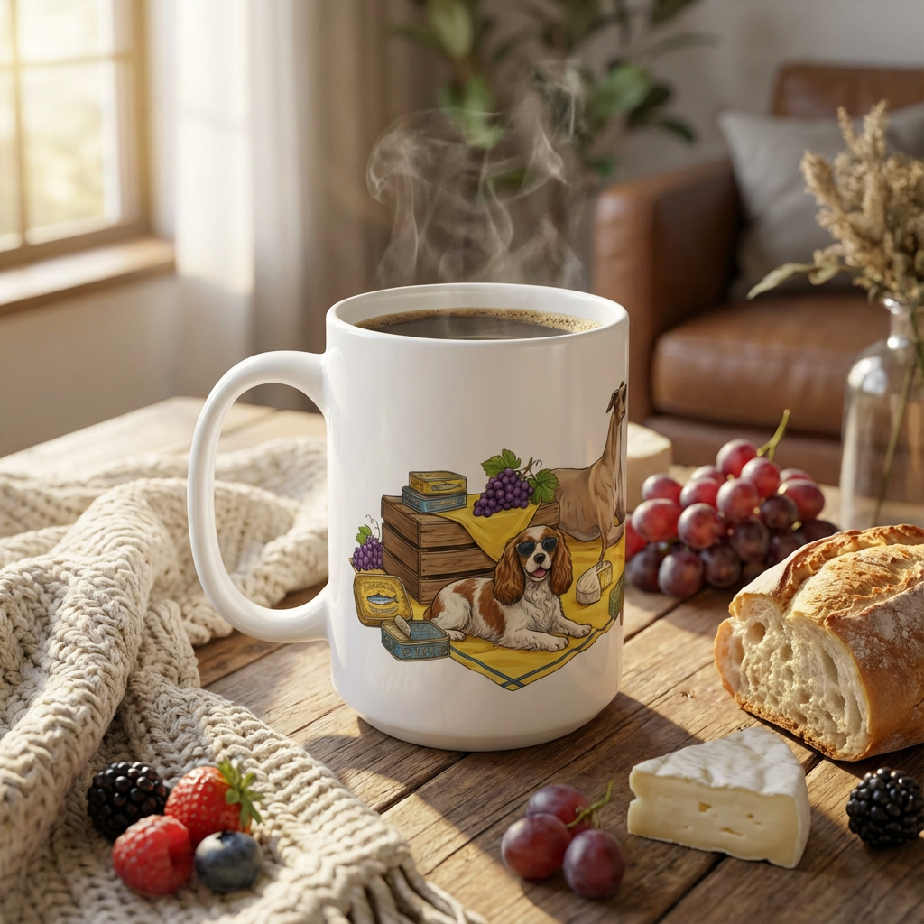Tinned Fish Pups - European Summer Spread 15oz Mug