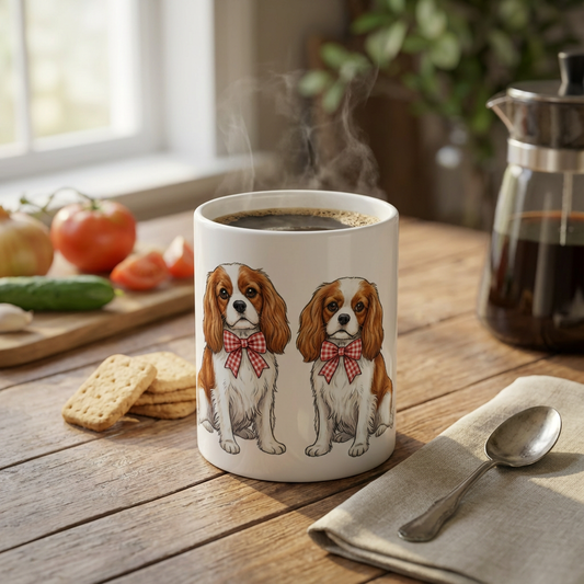 Tinned Fish Pups - Gingham Spaniel Picnic 15oz Mug