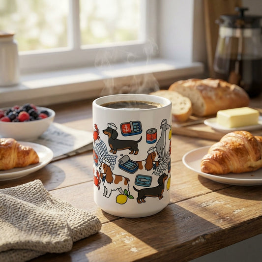Tinned Fish Pups - Nautical Snack Time 15oz Mug