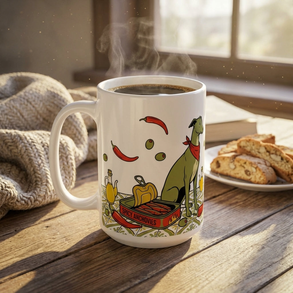 Tinned Fish Pups - Spicy Anchovy Greyhounds 15oz Mug