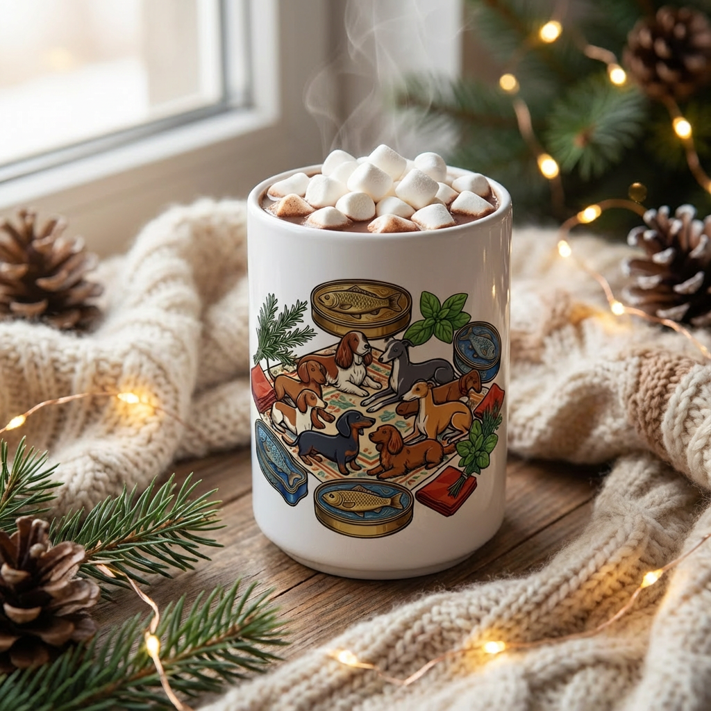 Tinned Fish Pups - The Golden Trio 15oz Mug