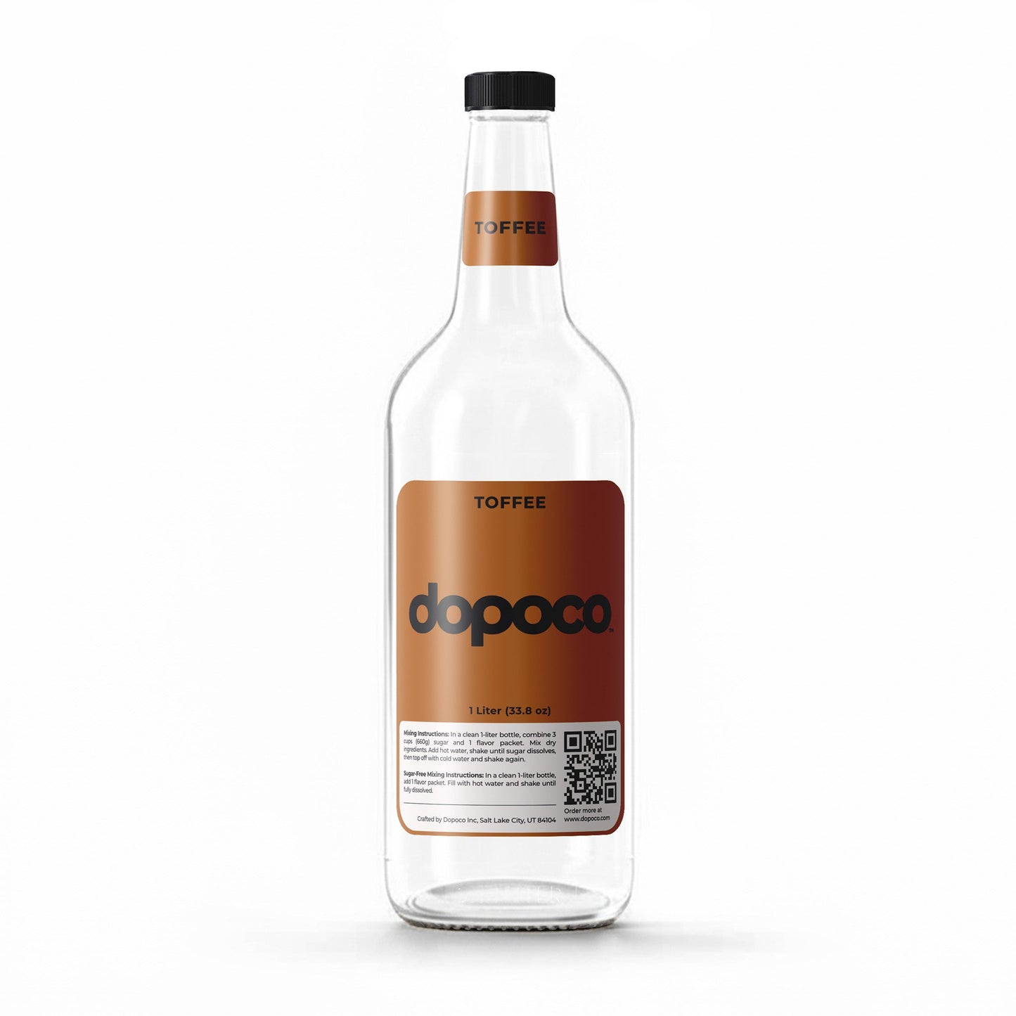 Glass Bottle - 1 Labeled Bottle with Cap