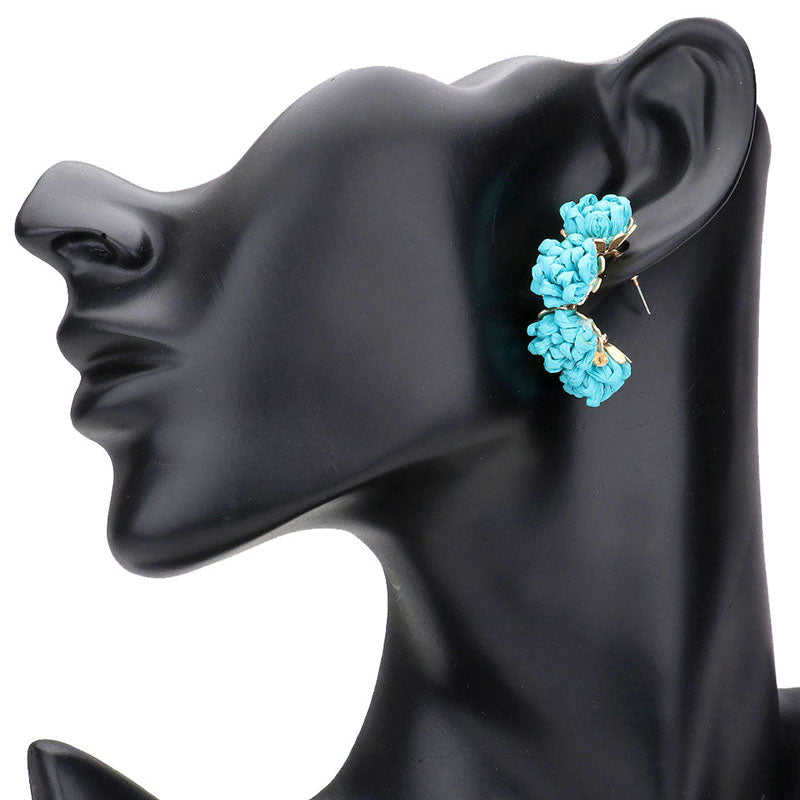 Raffia Cluster Half Hoop Earrings