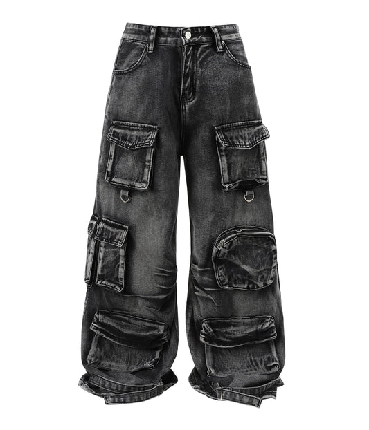ACID WASH CARGO PANTS