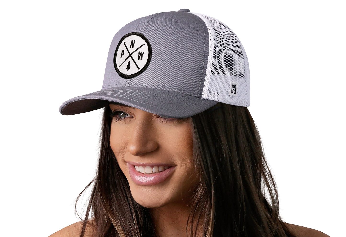 PNW Trucker Hat  |  Gray-White PNW X Snapback