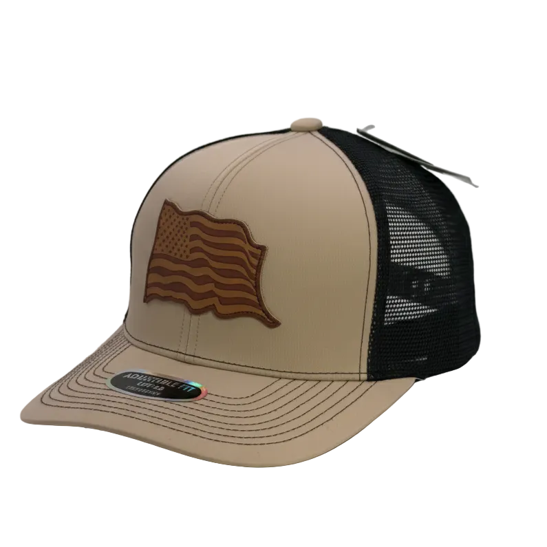 Wavy USA Flag Trucker Hat – Snapback