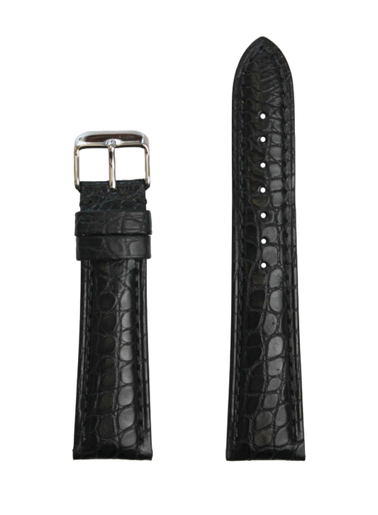 Black Round Grain Genuine Alligator  | h2010