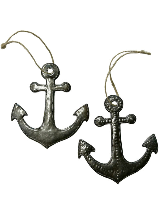 Anchor Metal Ornament Set
