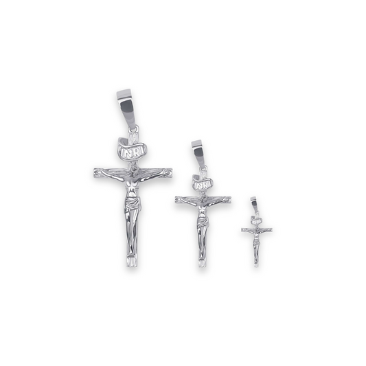 Jesus Crucifix Cross Pendant in 925 Sterling Silver