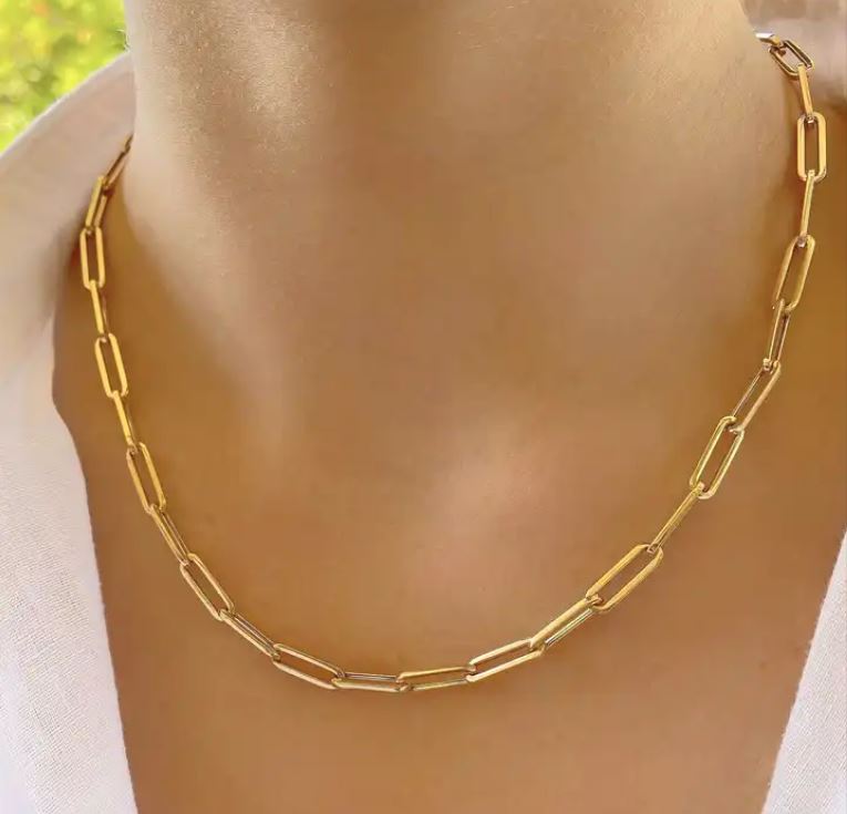 VELORE GOLD - Paperclip Necklace 18, 20, 22, 24 & 26 inches