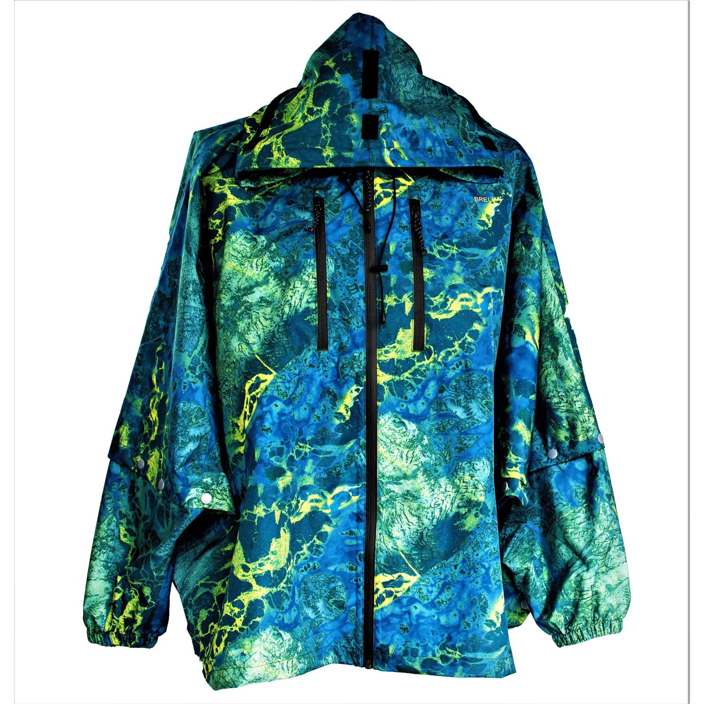 Brella Blue Yellow Unisex Rain Jacket