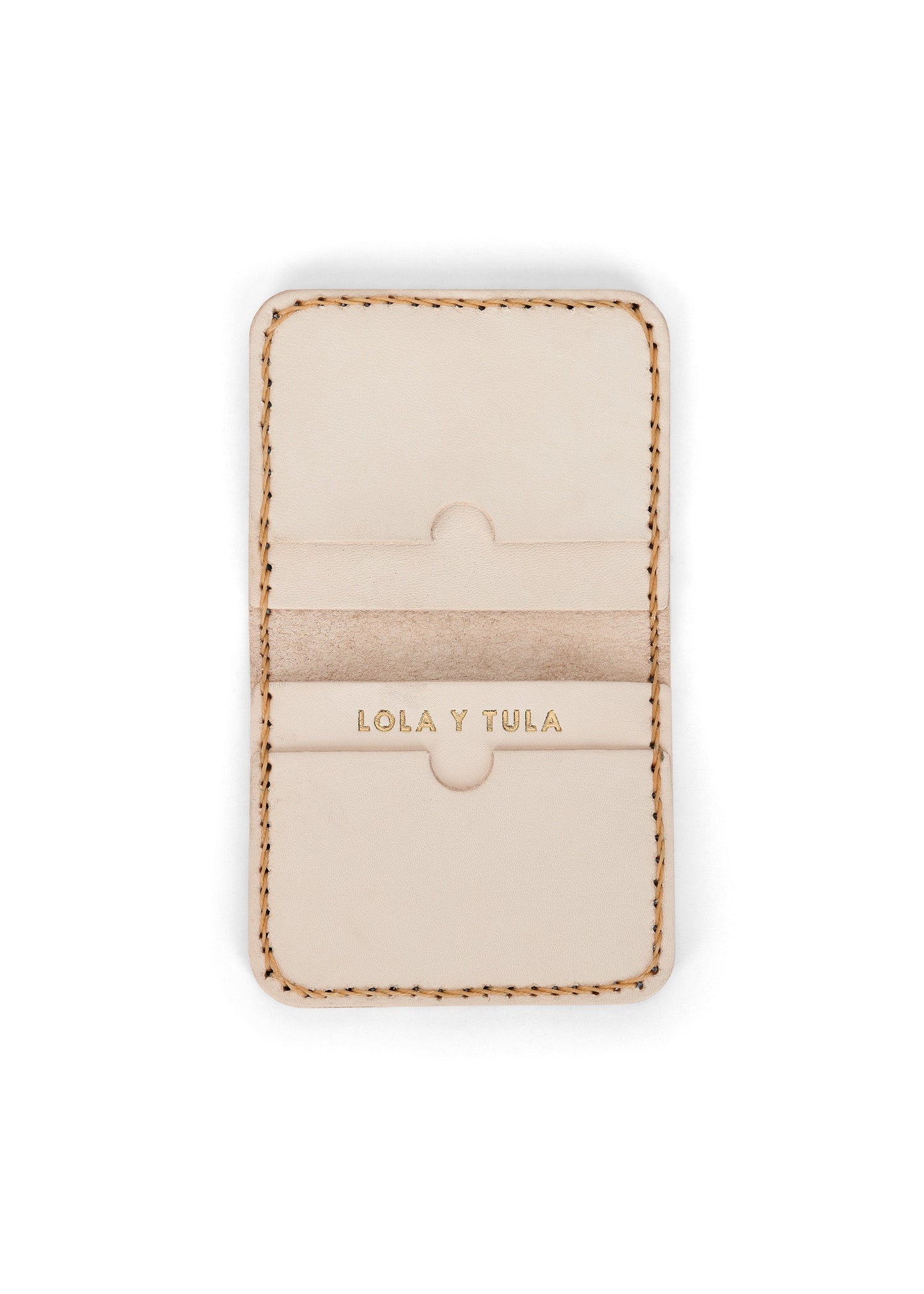LEATHER CARDHOLDER WALLET // SAND