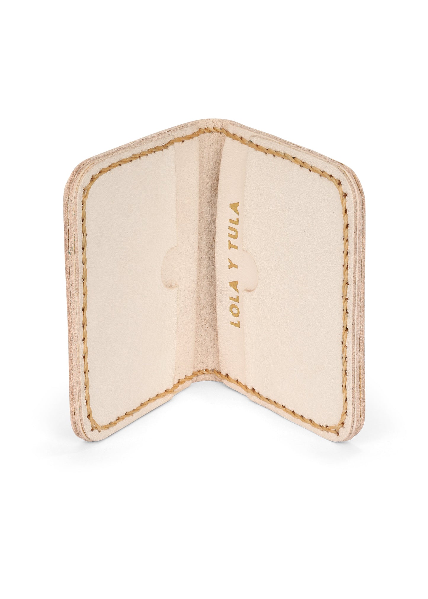 LEATHER CARDHOLDER WALLET // SAND