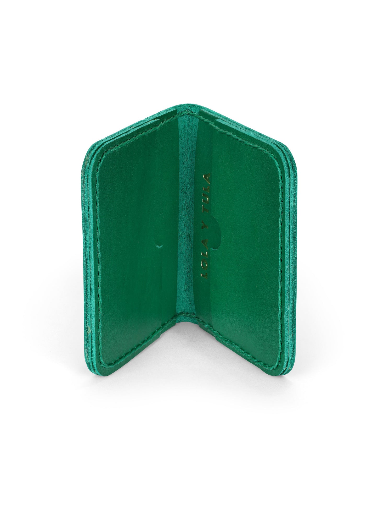 LEATHER CARDHOLDER WALLET // EMERALD